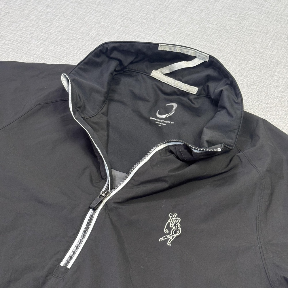 Zero Restriction 1/4 Zip Golf Windbreaker Jacket Mens Medium Black Reflective